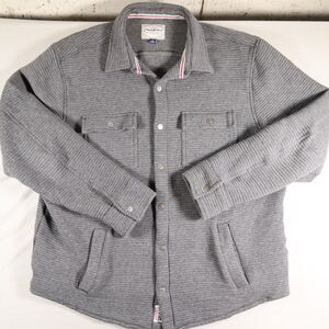 Flag & Anthem Jacket Mens Size L Long Sleeve Snap Closure Four Pockets Gray